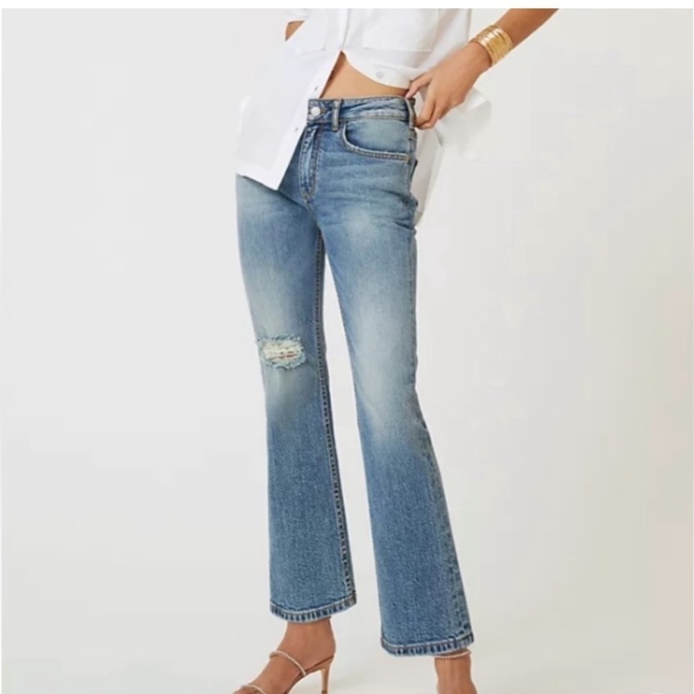 Pilcro The Yaya Kick Flare Jeans Medium Vintage Wash Size 26